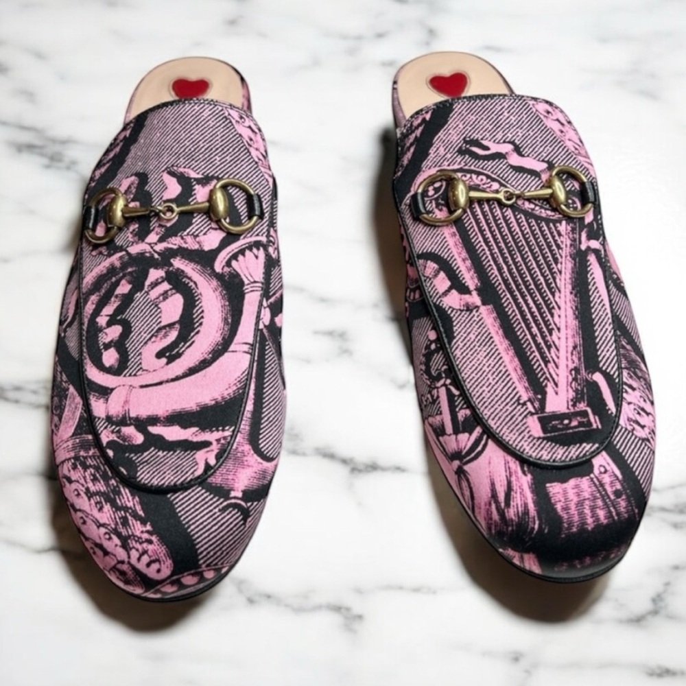 GUCCI Saint Romain Princetown Horsebit Mules Slides Pink EU 36 US 6 - Picture 3 of 9